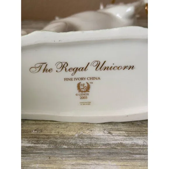 Lenox The Regal Unicorn Figurine 2003 Fine Ivory China Gold Accent Unicorn w/COA - Picture 15 of 16